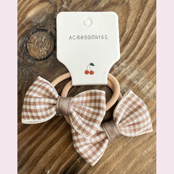 2 stk. Sde sljfe hrelastikker - Brune tern