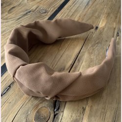 Hrbjle i lkkert bldt stof - Brun