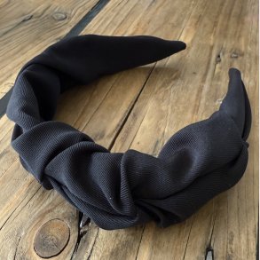 Hrbjle i lkkert bldt stof - Sort