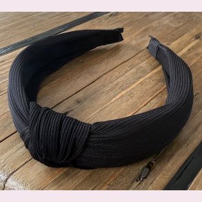 Hrbjle i lkkert bldt stof - Sort