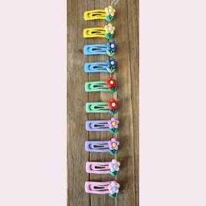 Sm hrspnder med fine blomster i flere farver