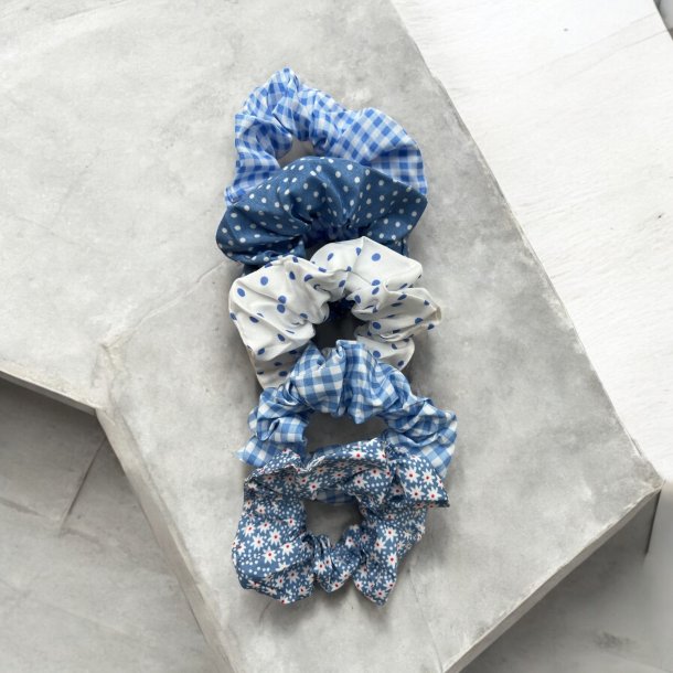 5 stk. Scrunchies i de sknneste bl farver