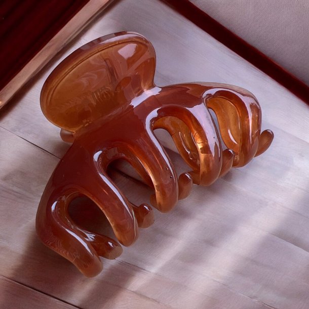 Glossy rdbrun hrklemme 