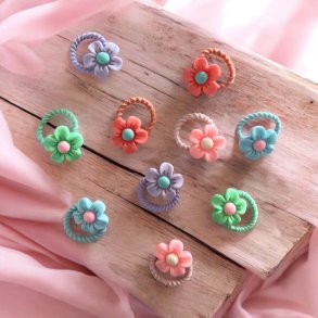 Sde sm farverige blomster elastikker