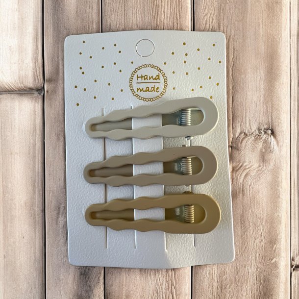 3 stk. Hrspnder - creme farver