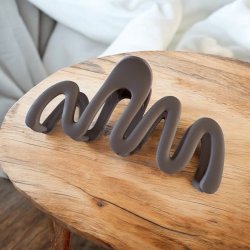 Stor blget hrklemme - Mat duset lilla