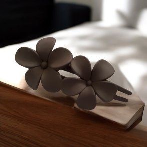 Hrspnde med 2 blomster -Mat Brun