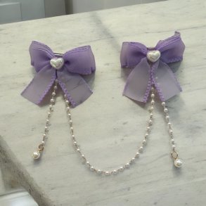 2 stk. smukke lilla sljfe hrclips med perler 