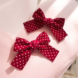 2 stk. rde sljfer med sm hvide prikker