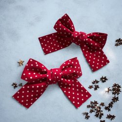 2 stk. rde sljfer med sm hvide prikker