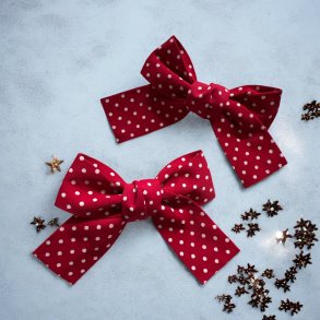 2 stk. rde sljfer med sm hvide prikker