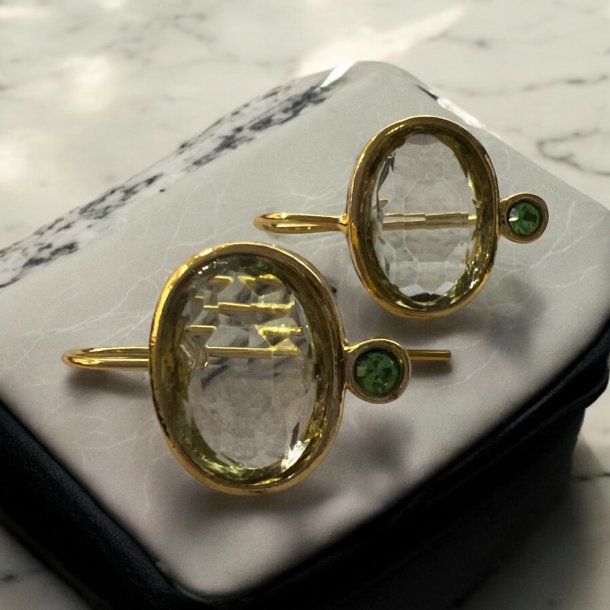 Forgyldt reringe med smukke sten