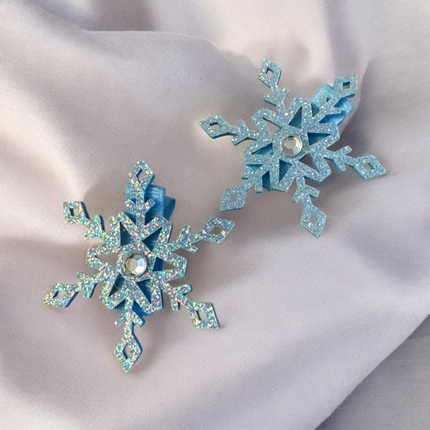 2 stk. Snefnug hrspnder - Bl og glimmer