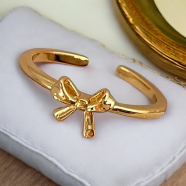 Gylden ring med sljfe, Justerbar 