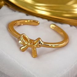 Gylden ring med sljfe, Justerbar 