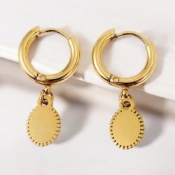 Hoops med smukt vedhng - Forgyldt