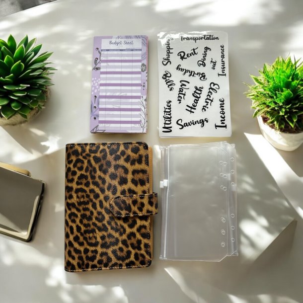 A6 cash stuffing binder - Brun leo