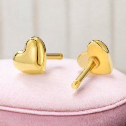 Sm reringe med rde hjerter - Forgyldt