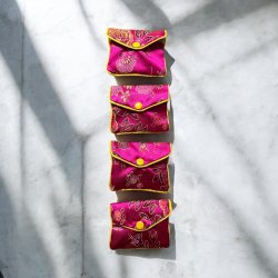 Lille silke pung eller smykke pung - Pink