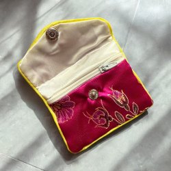 Lille silke pung eller smykke pung - Pink