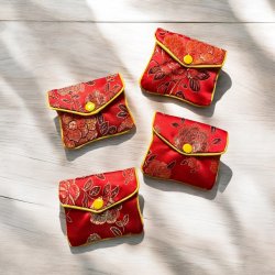 Lille silke pung eller smykke pung - Rd
