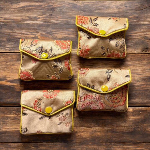 Lille silke pung eller smykke pung - Sand