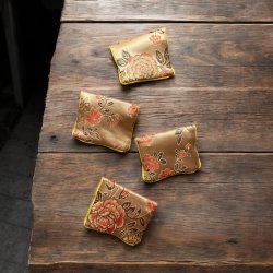 Lille silke pung eller smykke pung - Sand