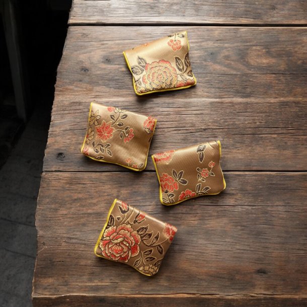 Lille silke pung eller smykke pung - Sand