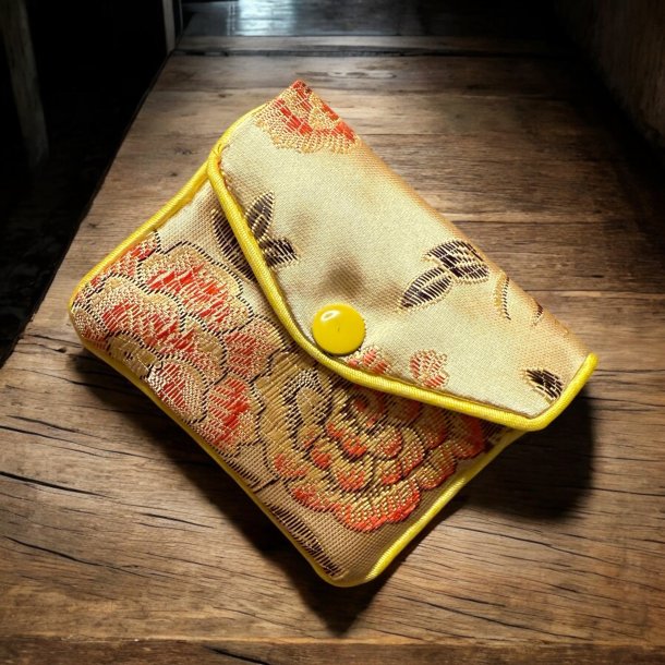 Lille silke pung eller smykke pung - Sand