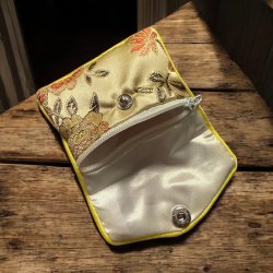 Lille silke pung eller smykke pung - Sand