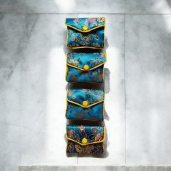 Lille silke pung eller smykke pung - Bl