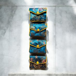 Lille silke pung eller smykke pung - Bl