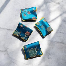 Lille silke pung eller smykke pung - Bl