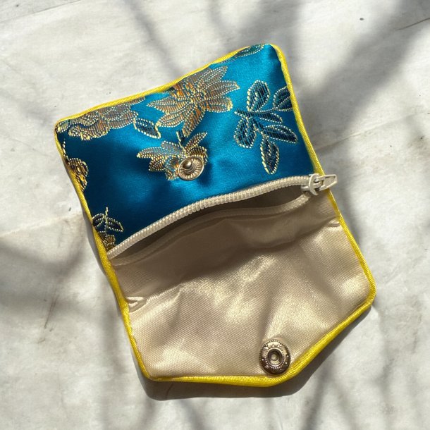 Lille silke pung eller smykke pung - Bl