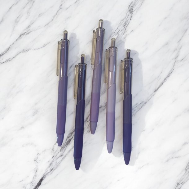5 stk. Kuglepenne - Lilla nuancer
