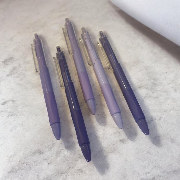 5 stk. Kuglepenne - Lilla nuancer
