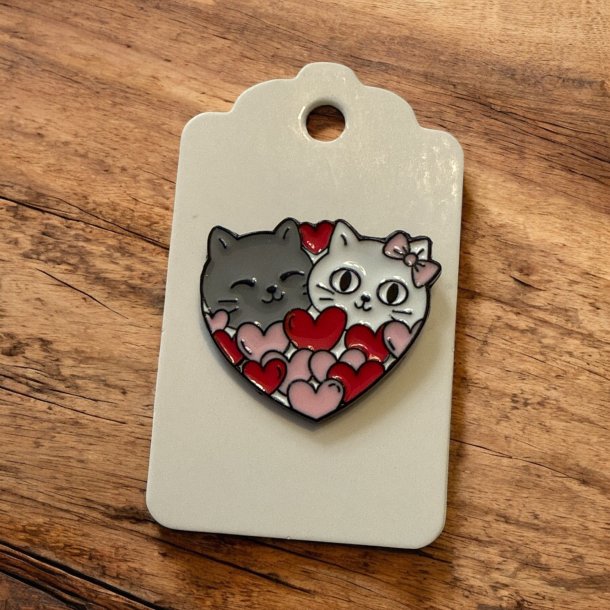 Katte hjerte pins