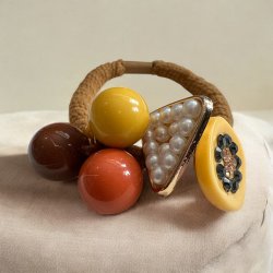 3 stk. Hr elastikker med perler og rhinesten