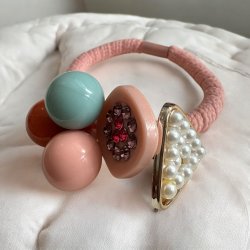 3 stk. Hr elastikker med perler og rhinesten