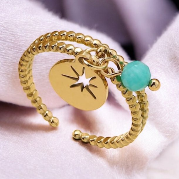 Justerbar ring med sde vedhng