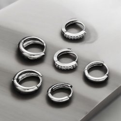 Hoops reringe med zirkonia sten, st med 6 stk - Slv