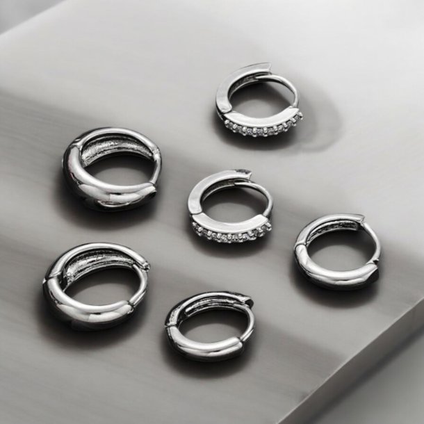 Hoops reringe med zirkonia sten, st med 6 stk - Slv