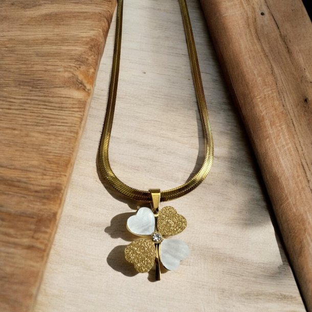 Flad slangekde 3mm med klver vedhng