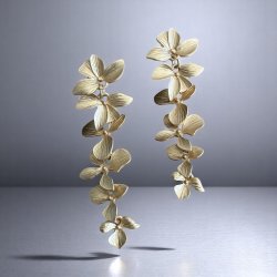 reringe med hngende smukke blomster - Rose Gold