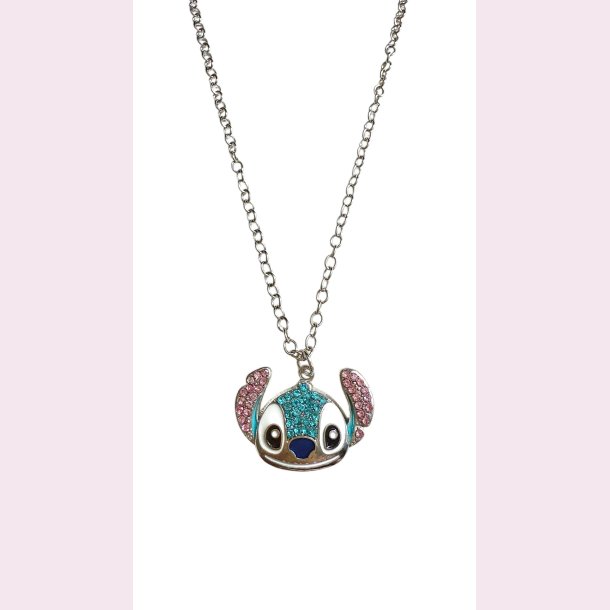 Sd Stitch halskde med glitrende sten - Slv