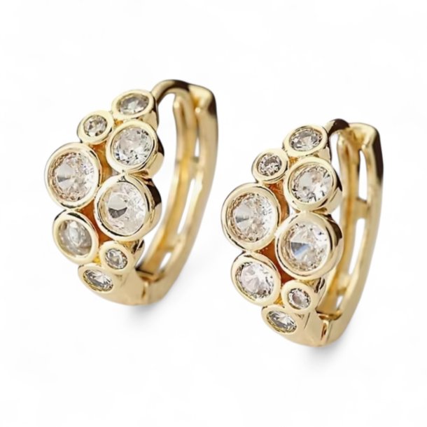 Hoops med de fineste zirkonia sten - Forgyldt