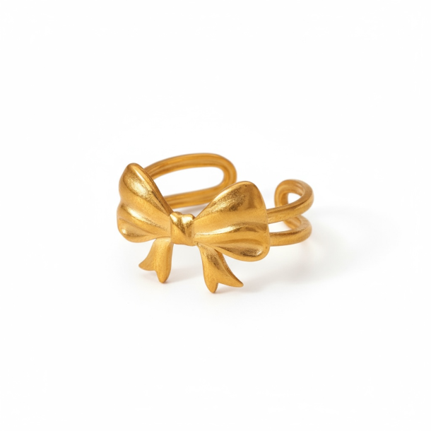 Justerbar ring med fin sljfe - Forgyldt