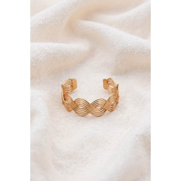 Armbnd med smukt mnster - Forgyldt