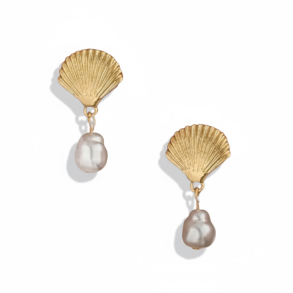 reringe med muslingeskal og smuk hvid perle