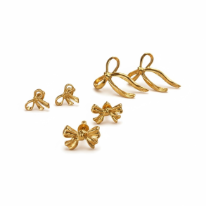 3 par sl�jfe �reringe - Forgyldt